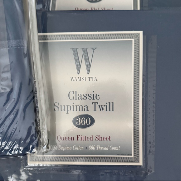 Wamsutta Classic Supima Twill Queen Bedding Set in Azure 360 Thread Count NWT - Picture 3 of 7